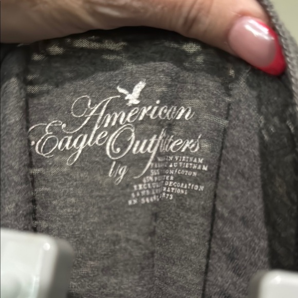 American Eagle Outfitters Gray Polo Fitted Long Sleeve Tee - Picture 3 of 5